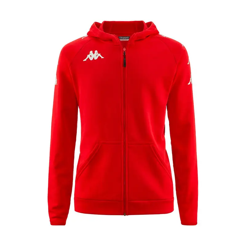 felpa con cerniera da bambino in cotone rosso da calcio | Kappa