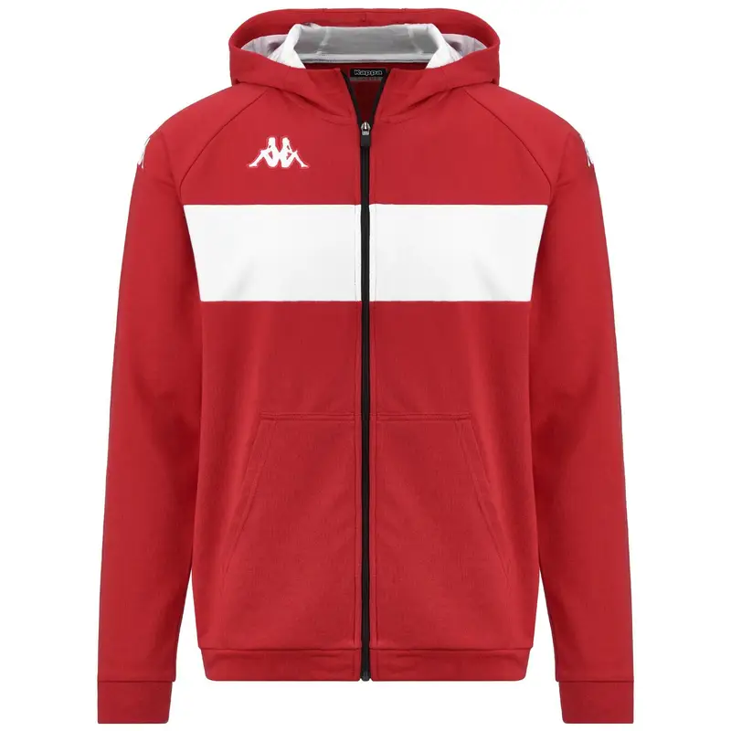 felpa con cerniera da bambino in cotone rosso da calcio | Kappa