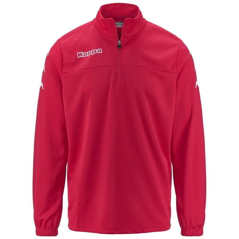 felpa con cerniera da bambino in poliestere rosso da calcio . | Kappa
