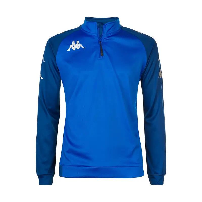 felpa con cerniera da uomo in poliestere blu da calcio | Kappa
