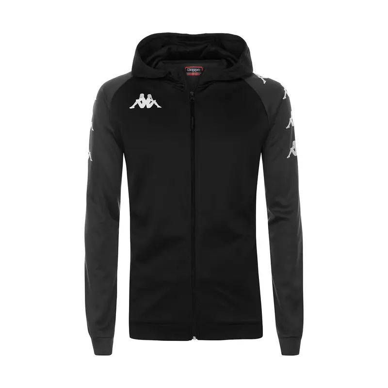felpa con cerniera da uomo in poliestere nero da calcio | Kappa