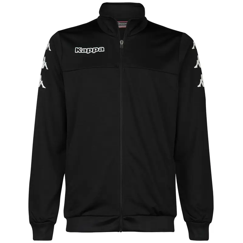 felpa con cerniera da uomo in poliestere nero da calcio . | Kappa