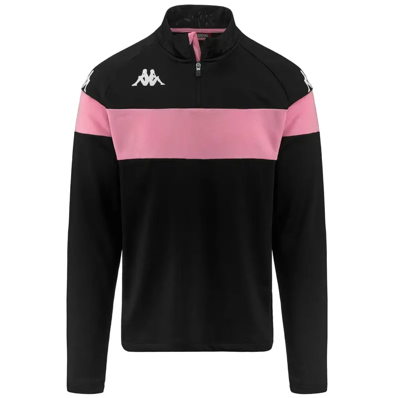 felpa con cerniera da uomo in poliestere nero da calcio | Kappa