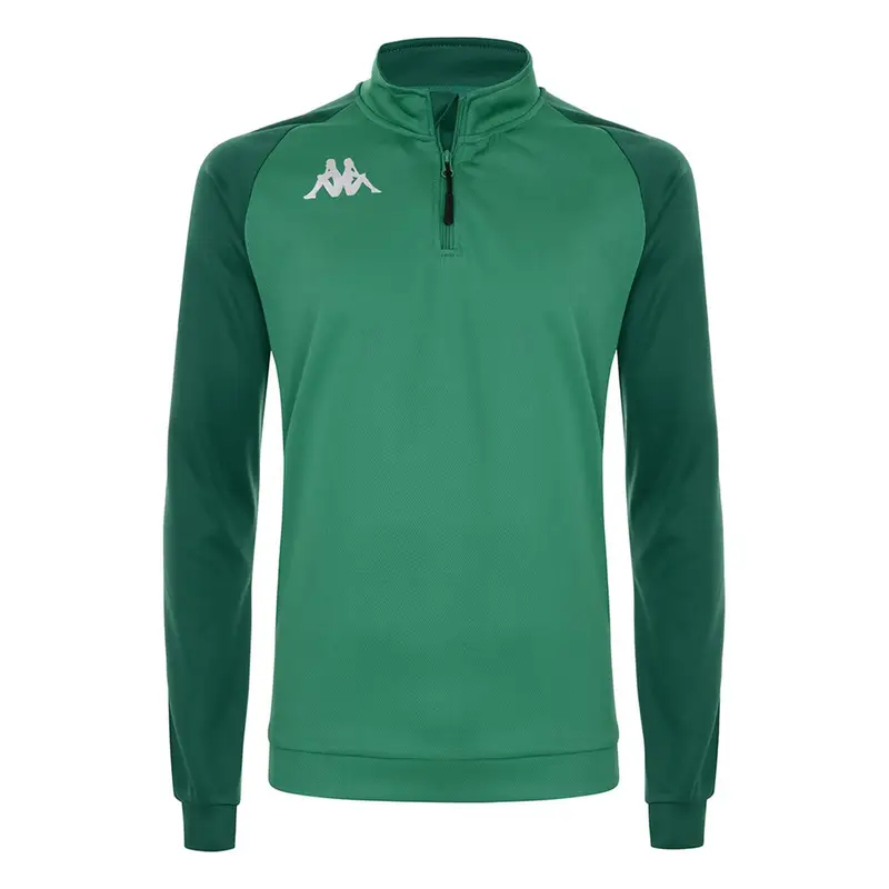 felpa con cerniera da uomo in poliestere verde da calcio | Kappa