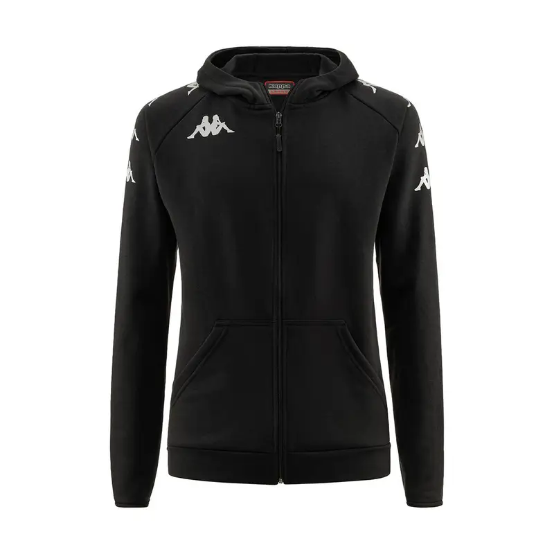 Felpa con zip da uomo in cotone nero da calcio | Kappa