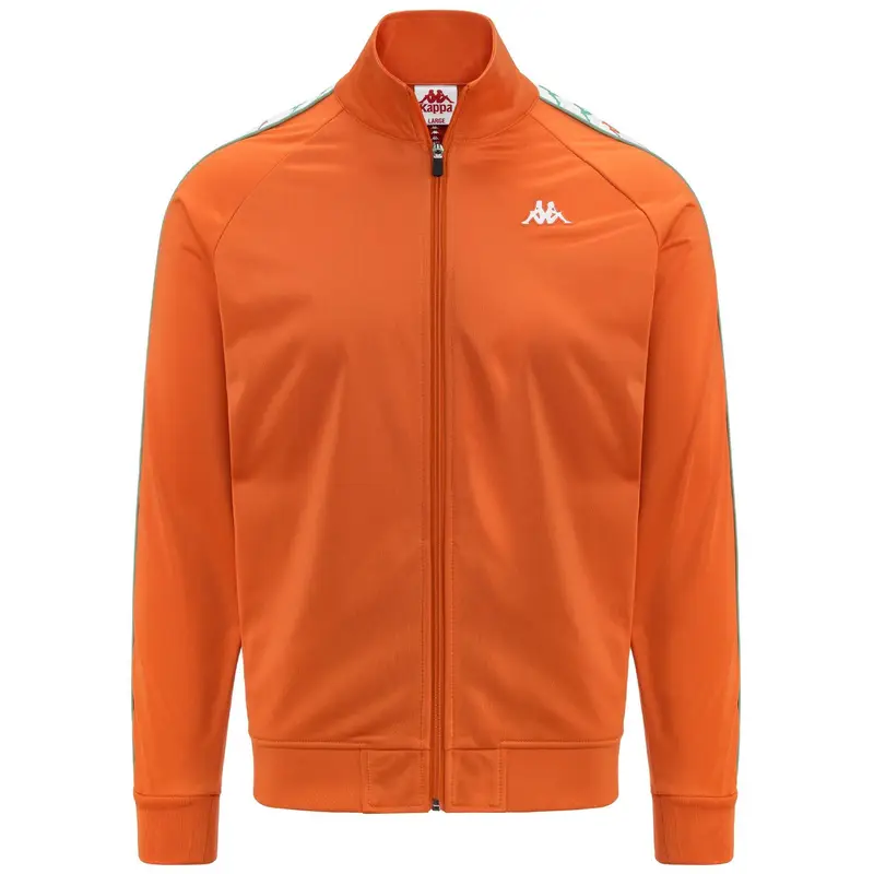 Felpa con zip da uomo in poliestere arancio da sport street | Kappa Arancione mango