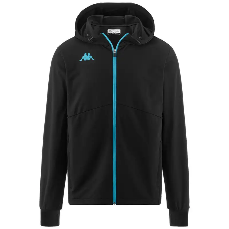 Felpa con zip da uomo in poliestere nero da palestra | Kappa