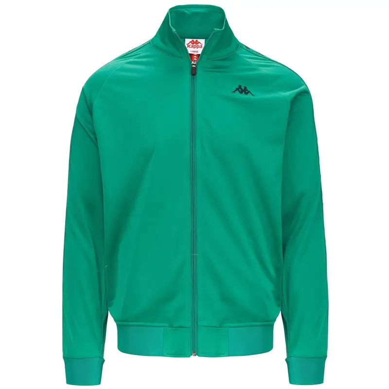 Felpa con zip da uomo in poliestere verde da sport street | Kappa