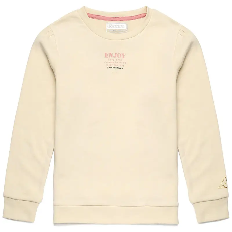 felpa da bambino in cotone bianco da allenamento | Kappa