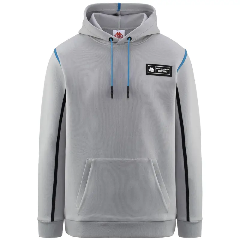 felpa da uomo in poliestere grigio da fitness | Kappa Grigio scuro