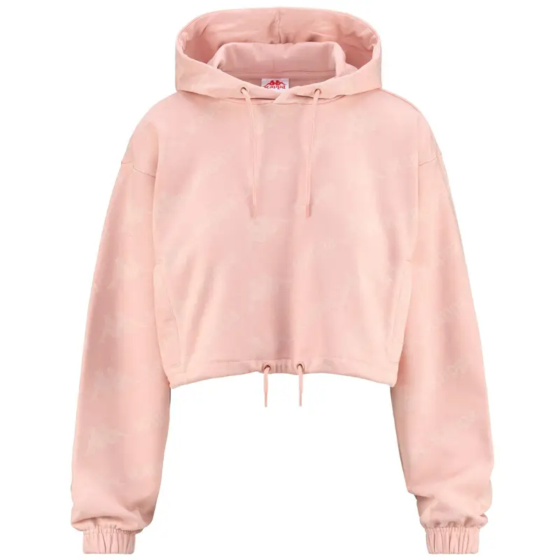 felpa donna fitness kappa cotone con cappuccio pink | Kappa Rosa