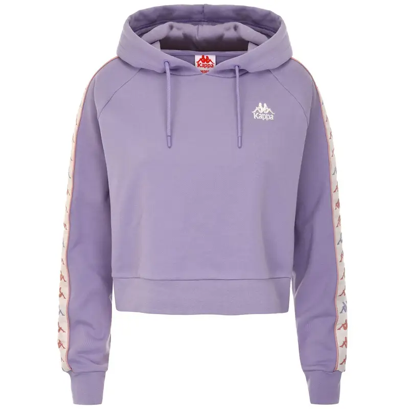 felpa donna fitness kappa cotone con cappuccio viola | Kappa
