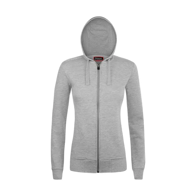 felpa donna fitness kappa poliestere con cappuccio grigio | Kappa