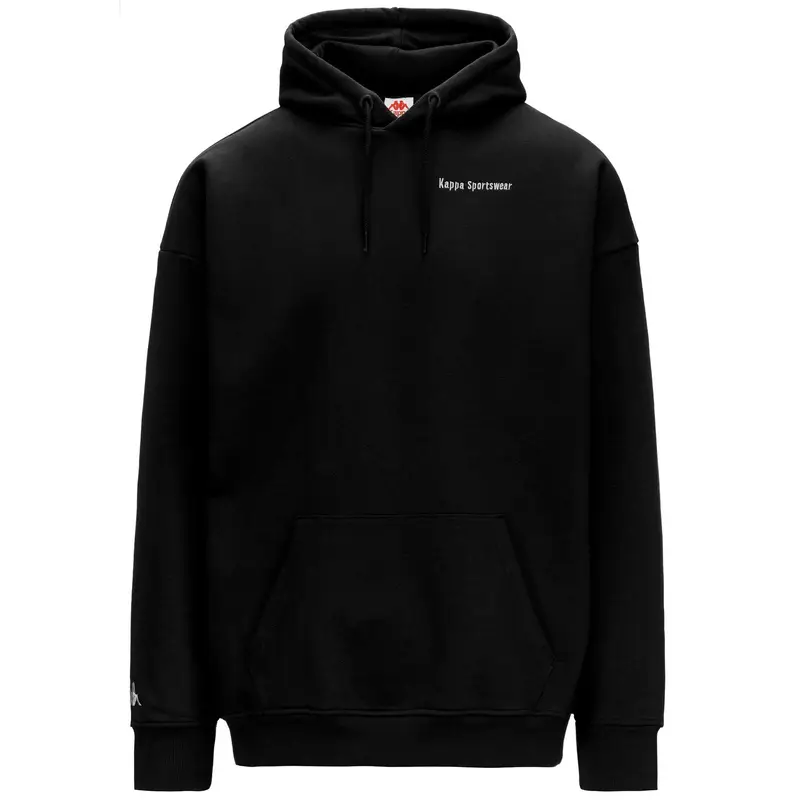 felpa uomo fitness kappa cotone con cappuccio nero | Kappa