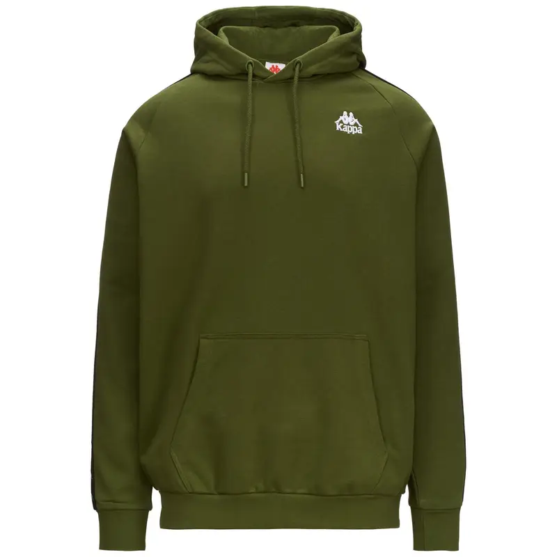 felpa uomo fitness kappa cotone con cappuccio verde | Kappa