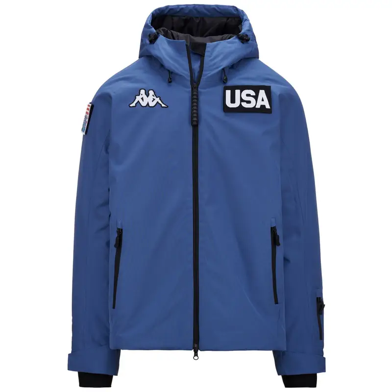 giubbotto da uomo e donna in poliestere blu da fitness . | Kappa