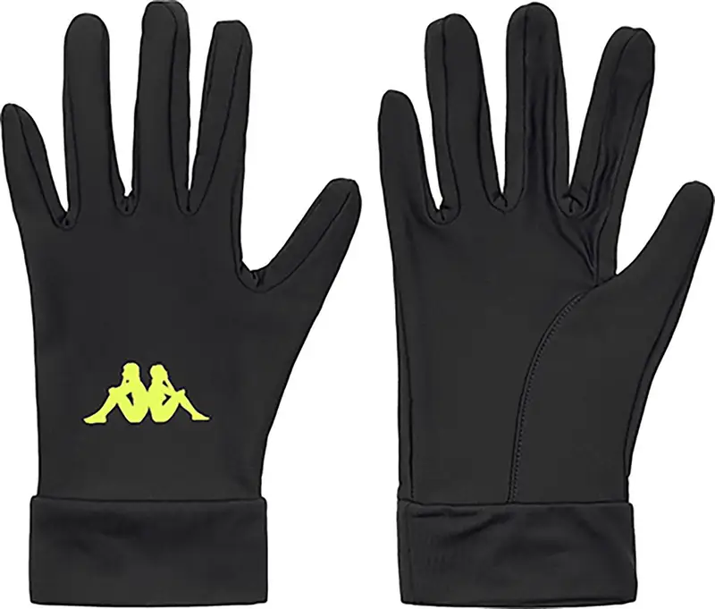 guanti da bambino in poliestere nero da calcio | Kappa