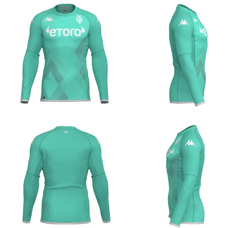 Maglia gara portiere a maniche lunghe AS Monaco Kombat Pro 2022/23 Bleu