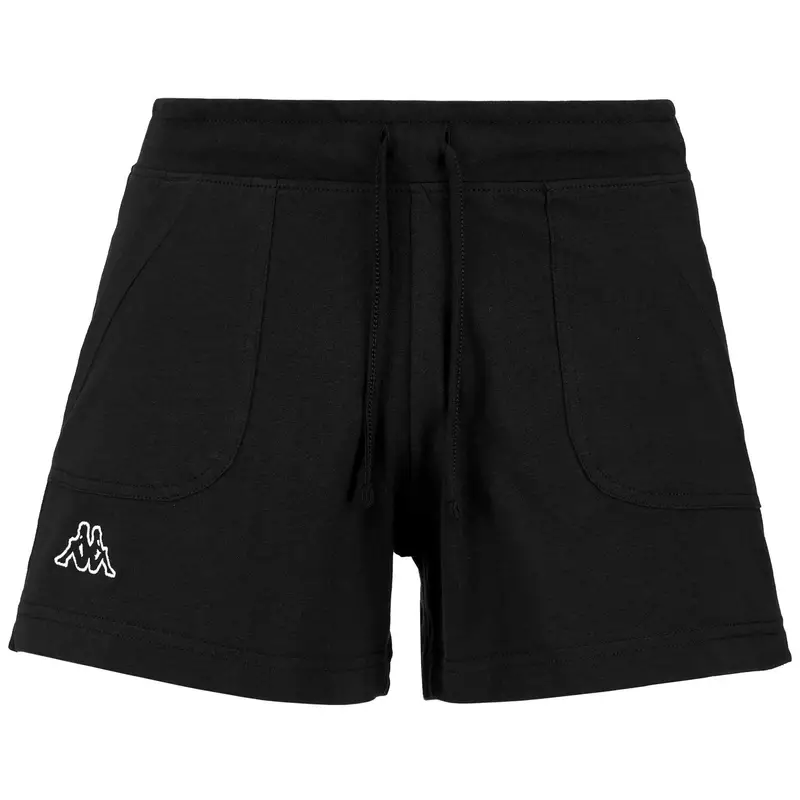 pantaloncini da donna in cotone nero da fitness | Kappa