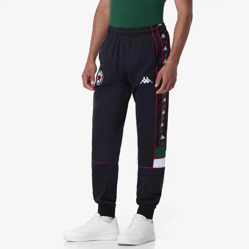 Pantaloni fitness slim-fit Red Star FC 222 Banda Mems Slim 2024/25 | Kappa Nero