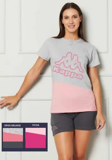 Pigiama donna corto in jersey di cotone Kappa KWS25531