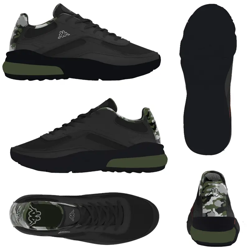 Sneakers per bambini Kappa Saigon camo Noir