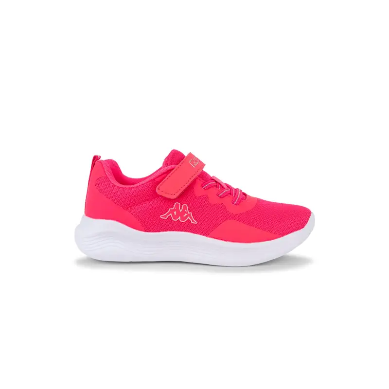 Sneakers running fucsia da bambina con velcro
