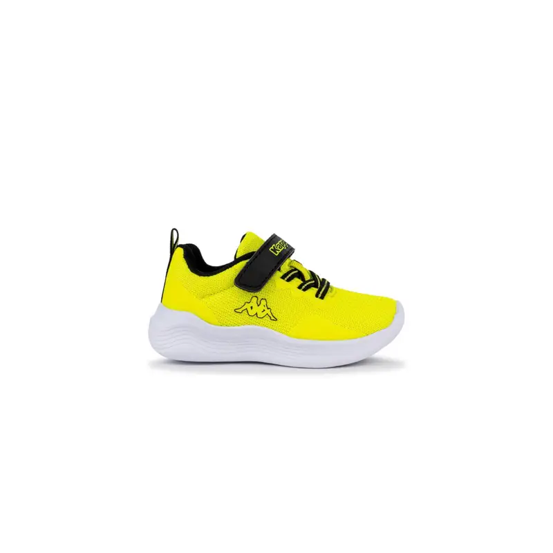 Sneakers running gialle da bambino con velcro