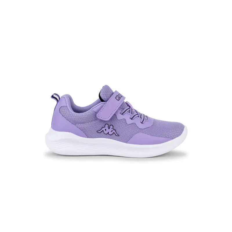 Sneakers running viola da bambina con velcro