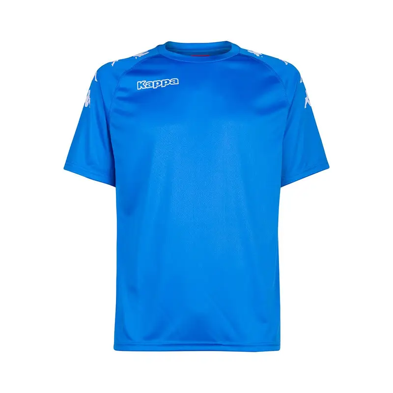t-shirt da bambino in poliestere blu da calcio | Kappa