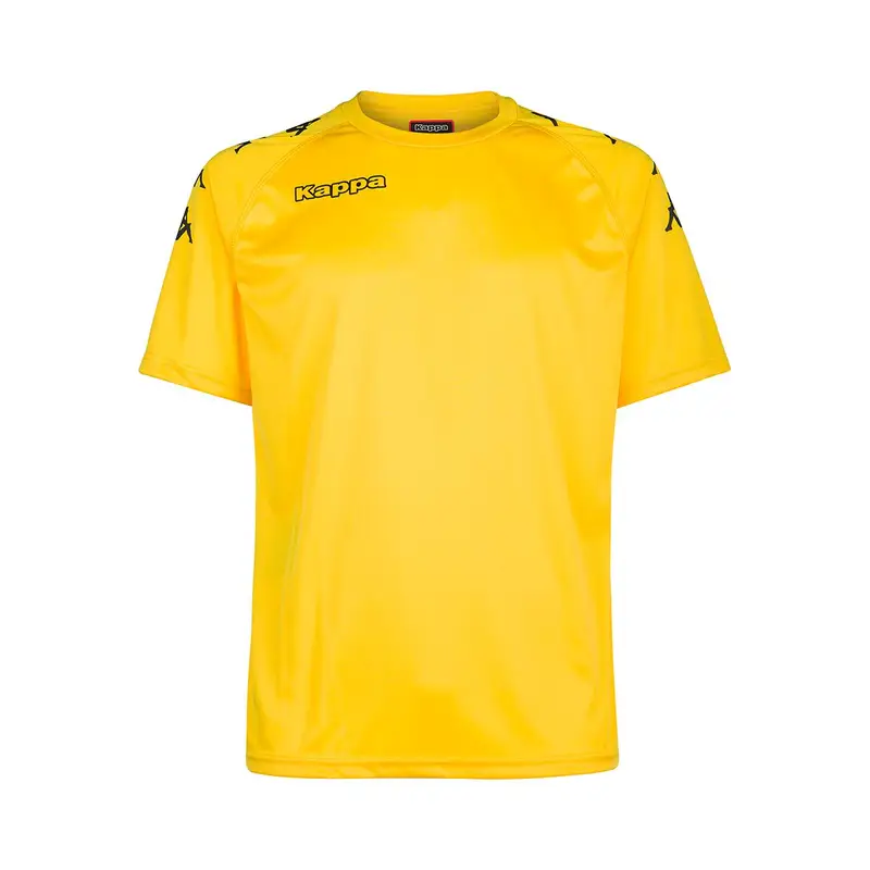 t-shirt da bambino in poliestere giallo da calcio | Kappa