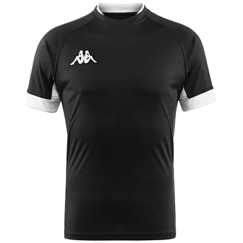 t-shirt da bambino in poliestere nero da allenamento | Kappa