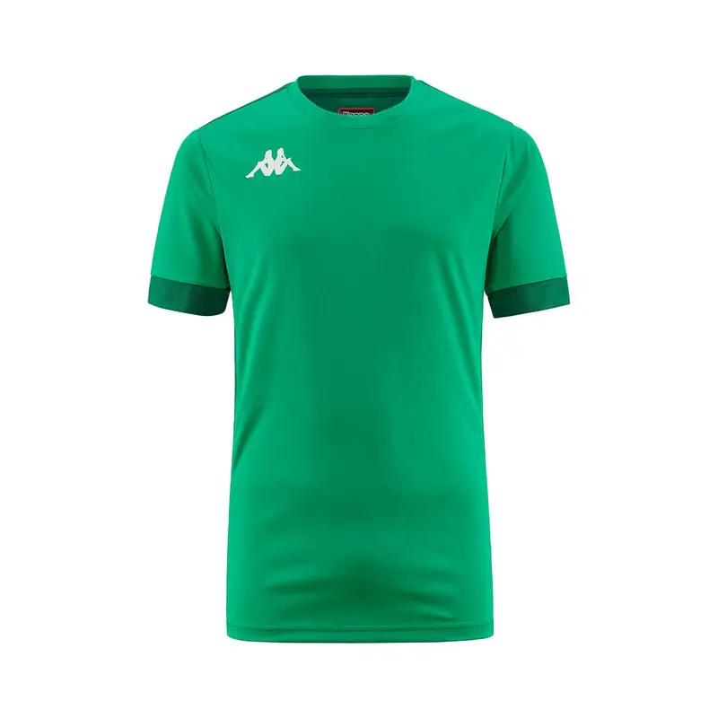 t-shirt da bambino in poliestere verde da calcio | Kappa
