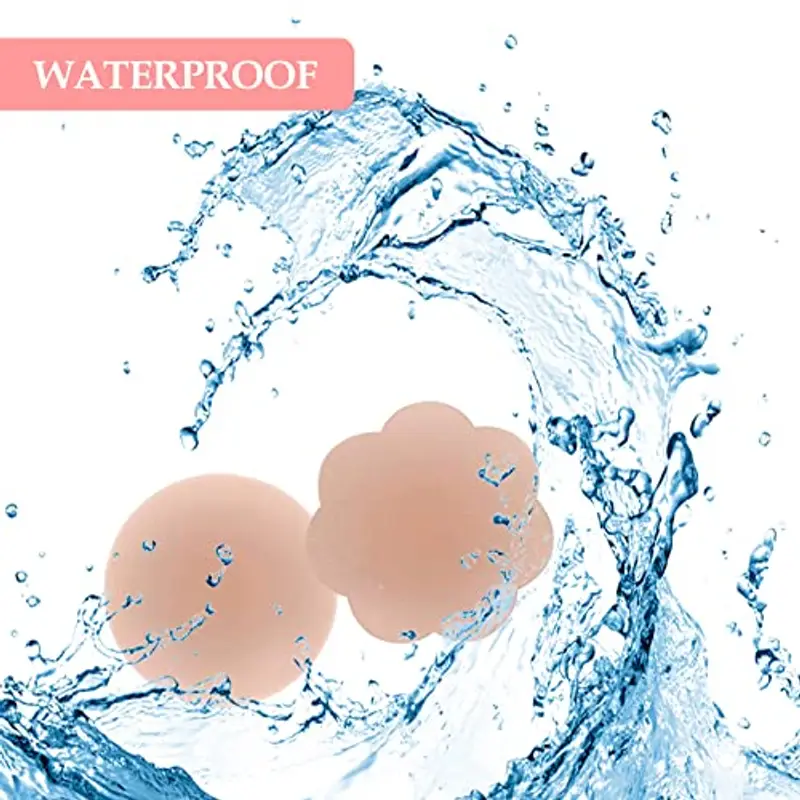 KARELLS Copricapezzoli Silicone, Copri Capezzoli da Donna, Copri Capezzoli in Silicone Riutilizzabile, Forma di Circolo, Forma di Fiore, 2 Paia miniatura 2