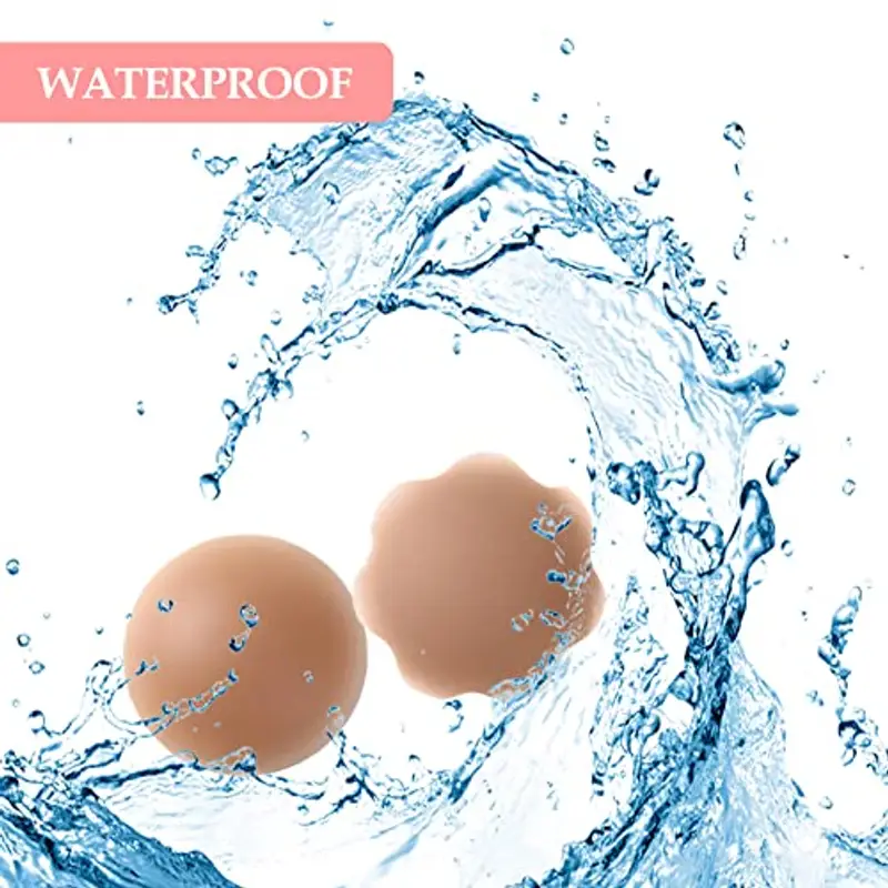 KARELLS Copricapezzoli Silicone, Copri Capezzoli da Donna, Copri Capezzoli in Silicone Riutilizzabile, Forma di Circolo, Forma di Fiore, 2 Paia-Marrone Chiaro miniatura 2