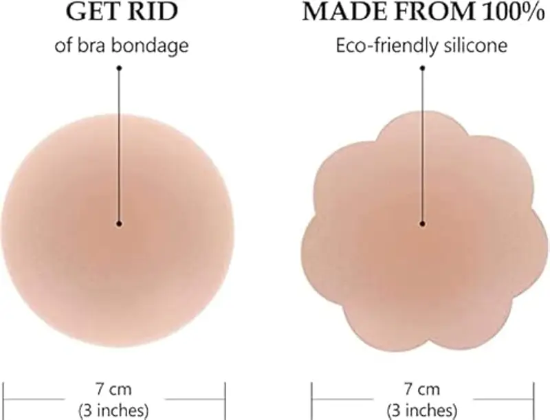 KARELLS Copricapezzoli Silicone, Copri Capezzoli da Donna, Copri Capezzoli in Silicone Riutilizzabile, Forma di Circolo, Forma di Fiore, 3 Paia miniatura 3