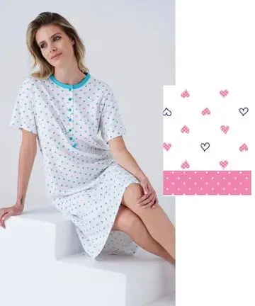 Camicia da notte CALIBRATA in jersey di cotone a manica corta Karelpiu KC8061