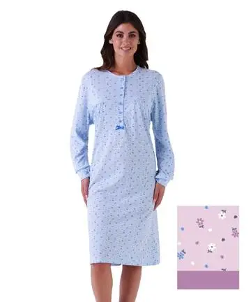 Camicia da notte donna calibrata in jersey di cotone Karelpiu 0060C