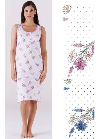Camicia da notte donna in jersey di cotone a spalla larga Karelpiu KC6262