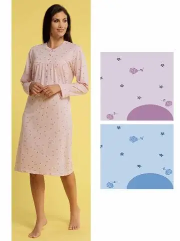 Camicia da notte donna in jersey di cotone Karelpiu KC4003