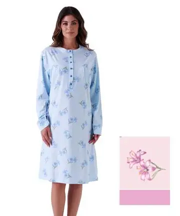 Camicia da notte donna in jersey di cotone Karelpiu KE0004