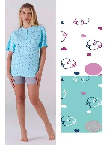 Pigiama donna a manica corta in cotone Karelpiu KC6075