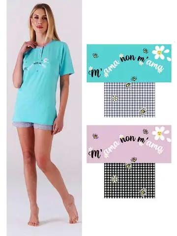 Pigiama donna a manica corta in cotone Karelpiu KC6123