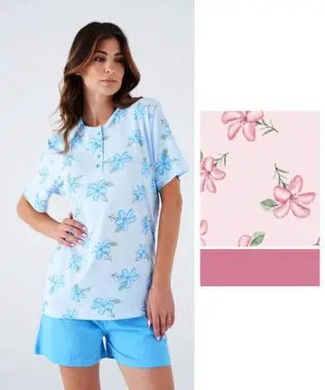 Pigiama donna a manica corta in cotone Karelpiu KC8010