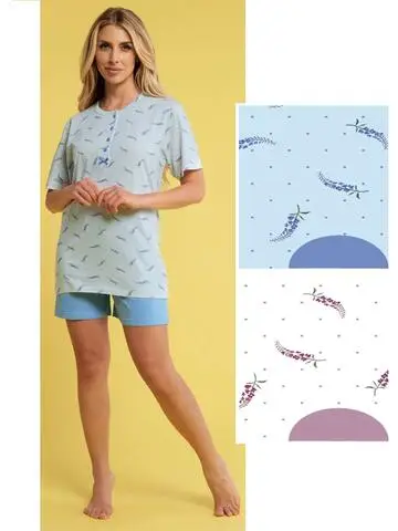 Pigiama donna a manica corta in jersey di cotone Karelpiu KC4014
