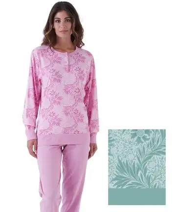 Pigiama donna a serafino in jersey di cotone Karelpiu KE0045