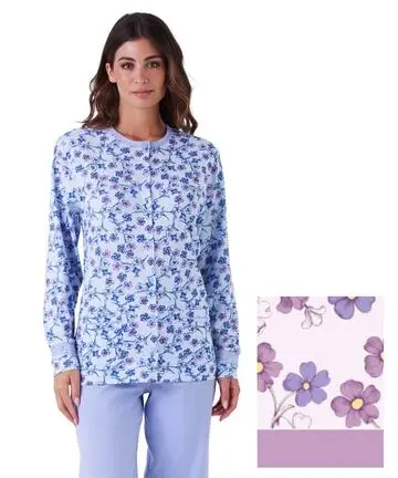 Pigiama donna aperto in jersey di cotone Karelpiu KE0013