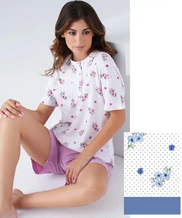 Pigiama donna CALIBRATO a manica corta in cotone Karelpiu KC8018