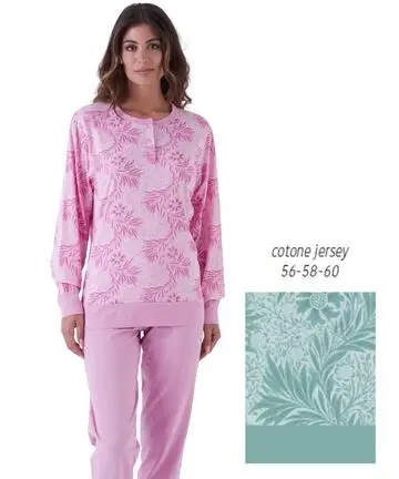 Pigiama donna calibrato a serafino in jersey di cotone Karelpiu KE0046
