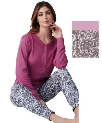 Pigiama donna in jersey di cotone caldo Karelpiu KF9043